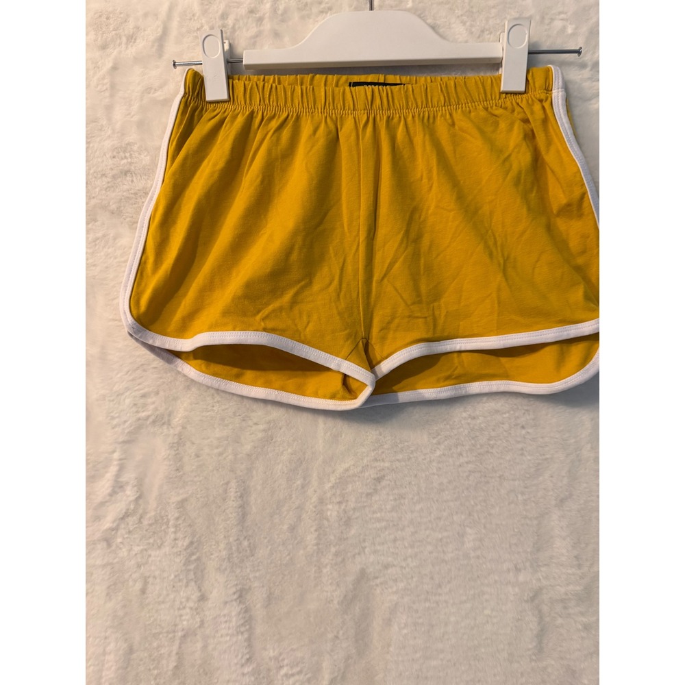 Redfox BKLYN BALLIN Mustard Yellow Dolphin Shorts White‎ Trim Small